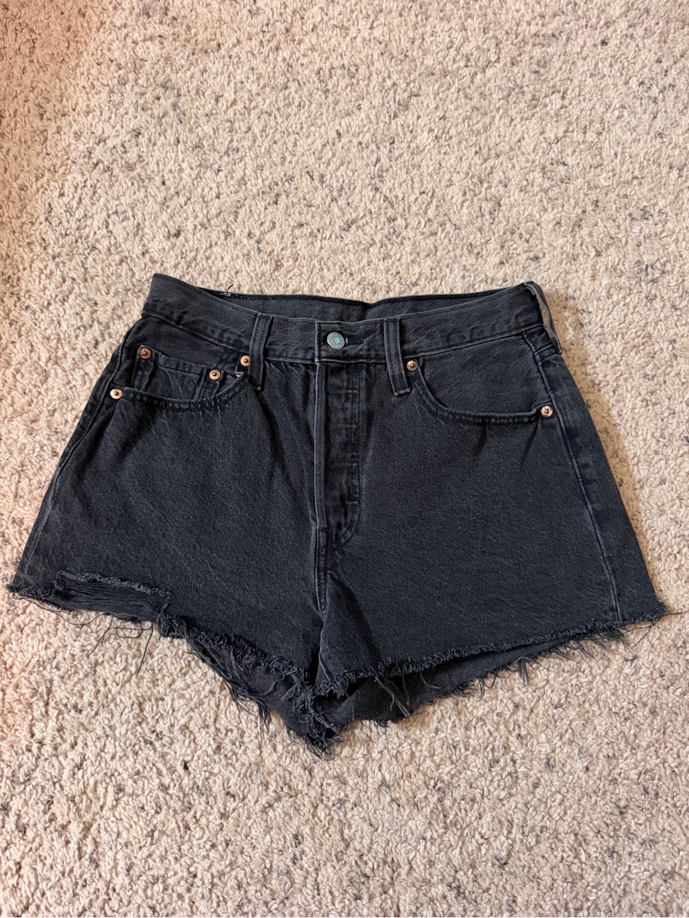 Levi’s 501 black high rise shorts WORN 1 TIME